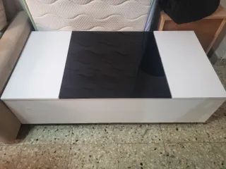 Mesa de centro elevable cristal y madera