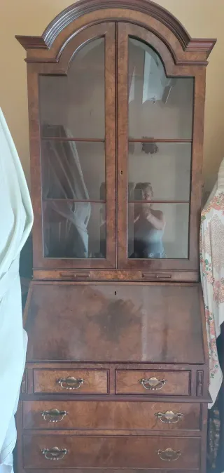 Vitrina escritorio madera años 60