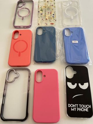 “Pack 3 fundas iPhone16” Trasparente,lisas,diseño