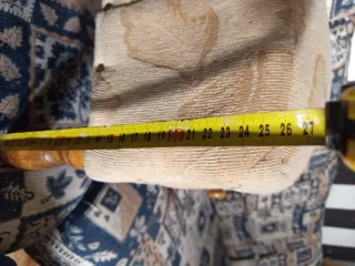 Reposapiés tapizado beige y marrón