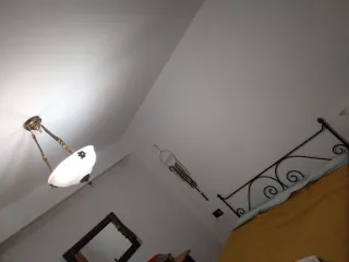 Cabezal cama matrimonio de forja 150 cm y lámpara