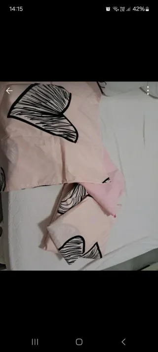 Copripiumino matrimoniale rosa cuori neri