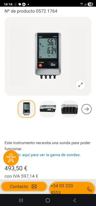 Testo 176T4 Data Logger Temperatura