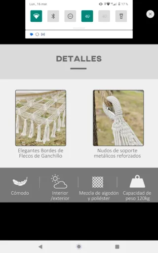 Hamaca de Jardín Beige