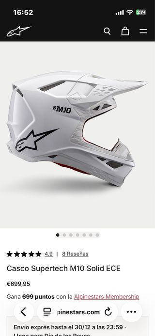 Casco Alpinestars SM10 Blanco
