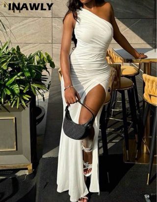 Vestido blanco elegante de fiesta