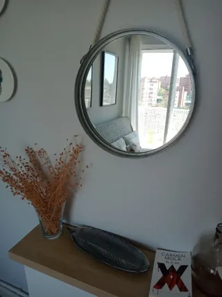 Espejo Redondo Pared Cuerda