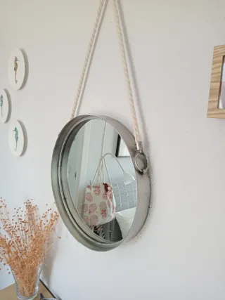 Espejo Redondo Pared Cuerda