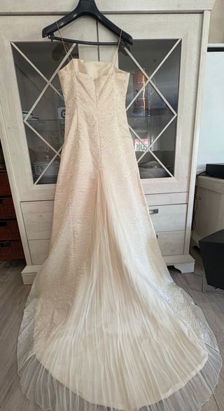 Vestido Novia Palabra de Honor y sobrevestido