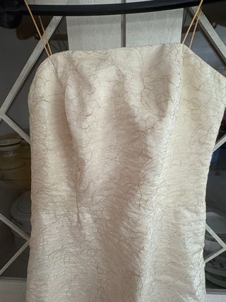 Vestido Novia Palabra de Honor y sobrevestido