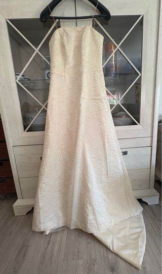 Vestido Novia Palabra de Honor y sobrevestido