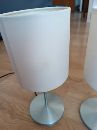 2 Lámparas Mesa Ikea Plata/Beige