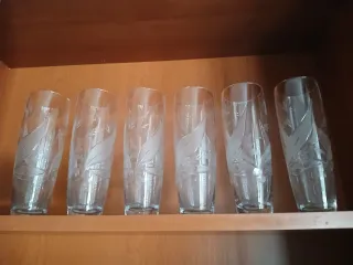 6 Vasos de tubo grabados