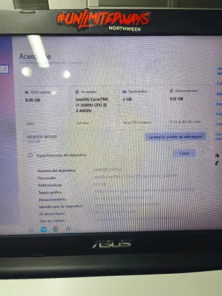 Portátil Asus Blanco y Negro