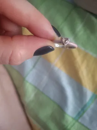 Anillo Pandora Corazón Rosa y Plata