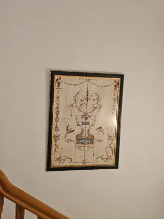 Cuadro con marco de marquetería