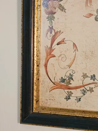 Cuadro con marco de marquetería