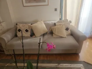Sofá gris tela antimanchas