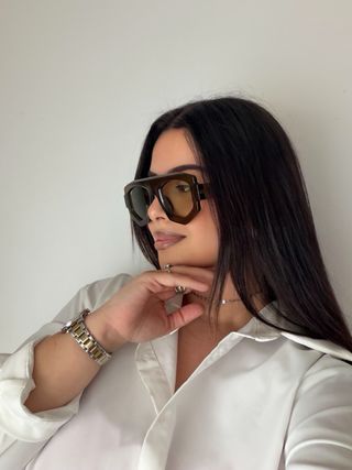 Gafas de sol gruesas kaki/verde oliva