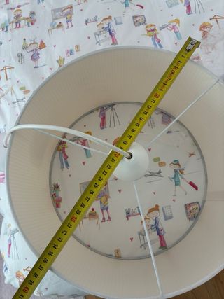 Lámpara techo infantil niña cuadros rosa