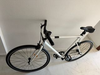 Bicicleta Fixie Elops 500 Blanca + Luces