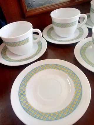 Juego 6 tazas de café con platillos