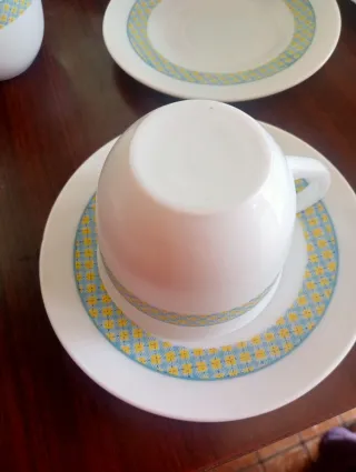 Juego 6 tazas de café con platillos