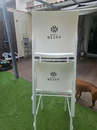 Pareja de taburetes altos blancos