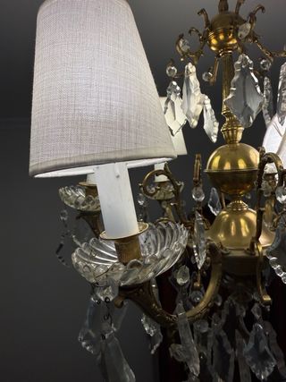 Lámpara de Techo Vintage Bronce y Cristal