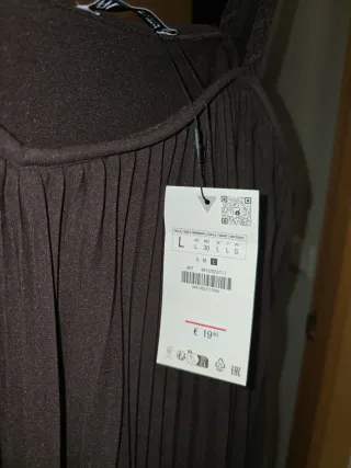 Top Zara Marrón Plisado