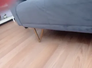 Sofá Cama Terciopelo Gris Nórdico