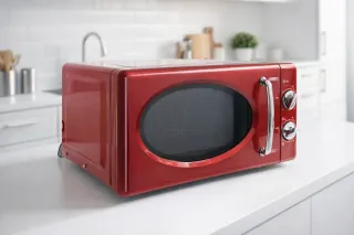 Microondas Rojo Estilo Vintage