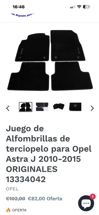 Alfombrillas Opel Astra J Originales