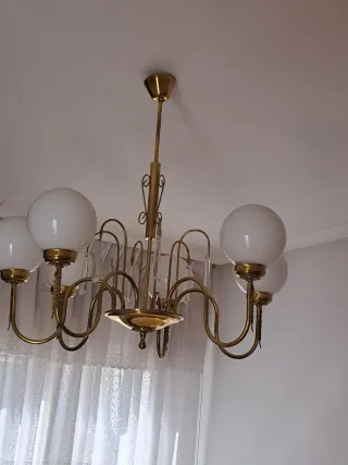 Lámpara de techo cristal y metal