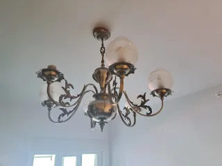 Lámpara de techo cristal y metal