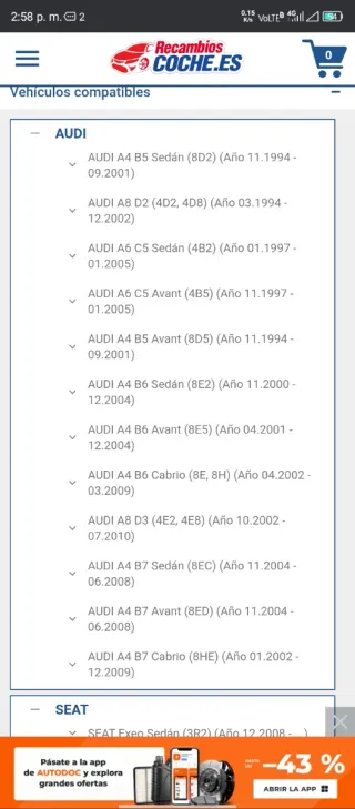 Juego Cojinete Rueda ABS 85mm Audi Seat