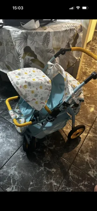 Carrito gemelar dd muñecaa