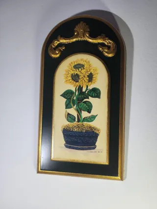 Cuadro vintage geisha tocando shamisen