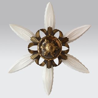 Par de Lámparas Candelabros Art Déco 6 Tulipanes
