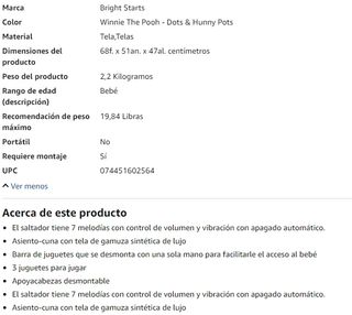 Bright Starts, Disney Baby Hamaca bebé Winnie