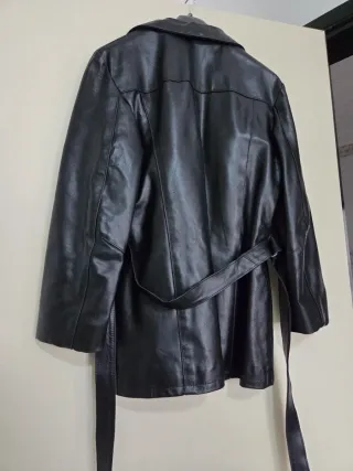 Cappotto donna in pelle nero MASTERPELLE