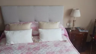 Colcha edredón 1,35 rosa y blanco