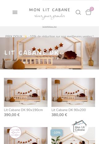 Cama Montessori Cabaña Madera