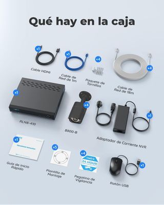 Reolink 4K Kit Camaras de Seguridad, NVR 8CH + 4X
