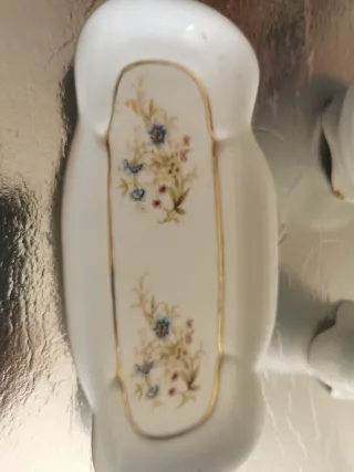 Juego tocador vintage porcelana flores