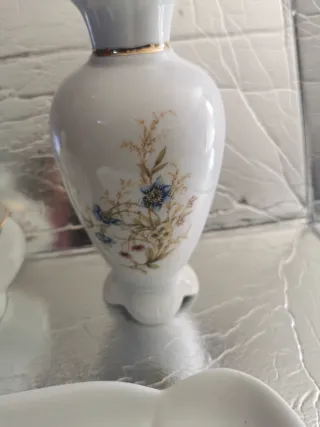 Juego tocador vintage porcelana flores