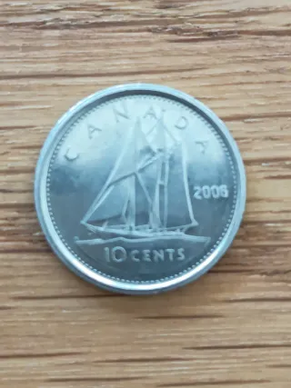 Moneda 10 Centavos Canadá 2006
