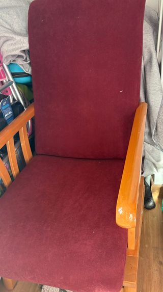 Butaca de tela y madera, No hago envíos