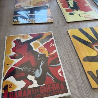 Lotto di 10 quadri vintage di storia e propaganda