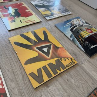 Lotto di 10 quadri vintage di storia e propaganda